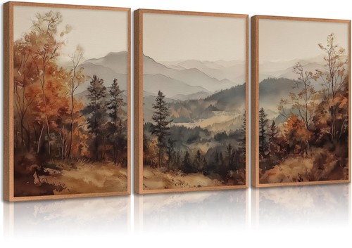 3pcs wood framed fall - framed,